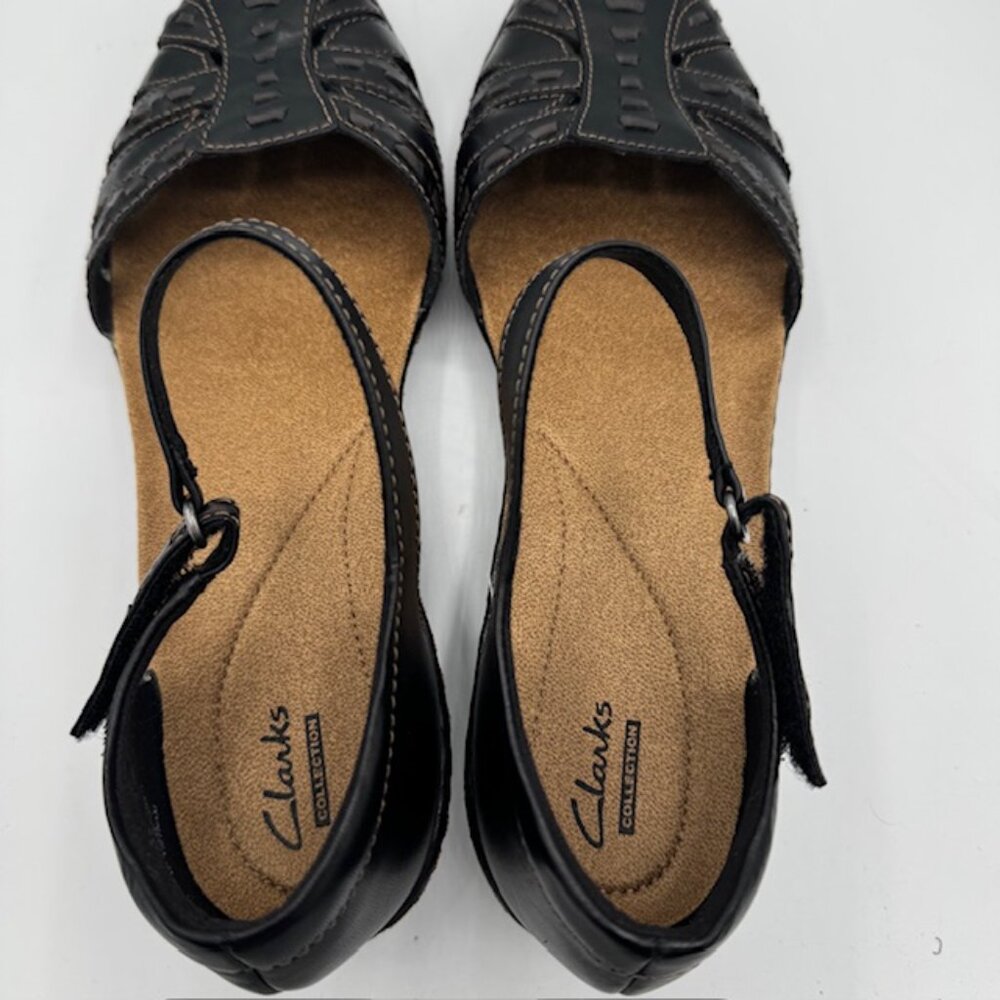 Clarks Women's Wendy Estate Black Leather Ankle Strap Sandals Size 11 NEW!!! - Picture 6 of 8